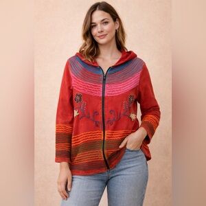 The Collection Royal zip front hoodie jacket size S